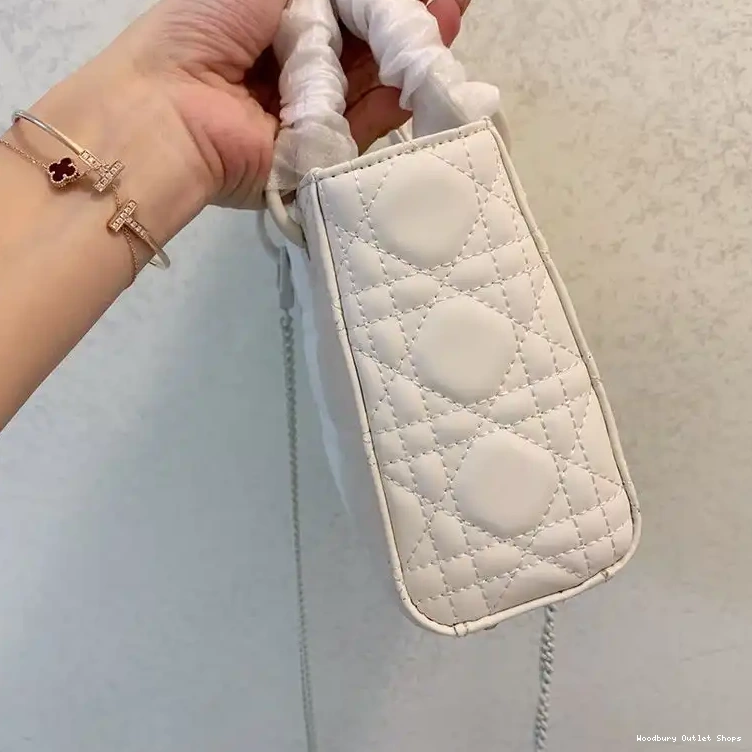 Cheap Ultramatte Bag Cannage Dior Calfskin Mini White Lady 0412 Hot Sale